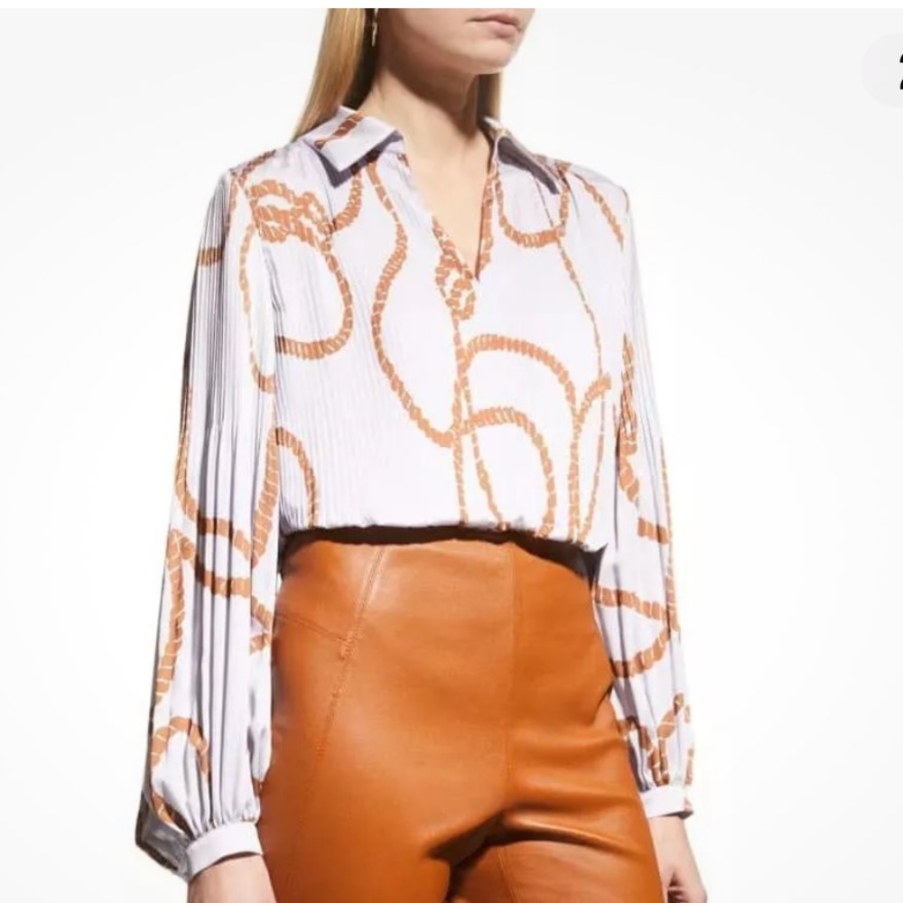 Elegant Lafayette 148 New York Pleated Blouse